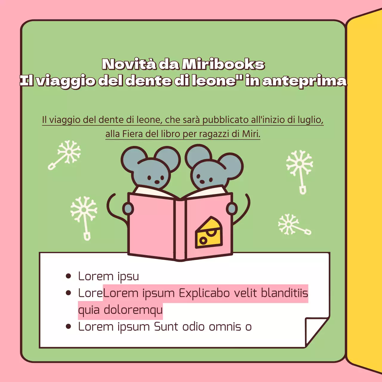 Una guida alle fiere del libro in un simpatico stile giallo e rosa