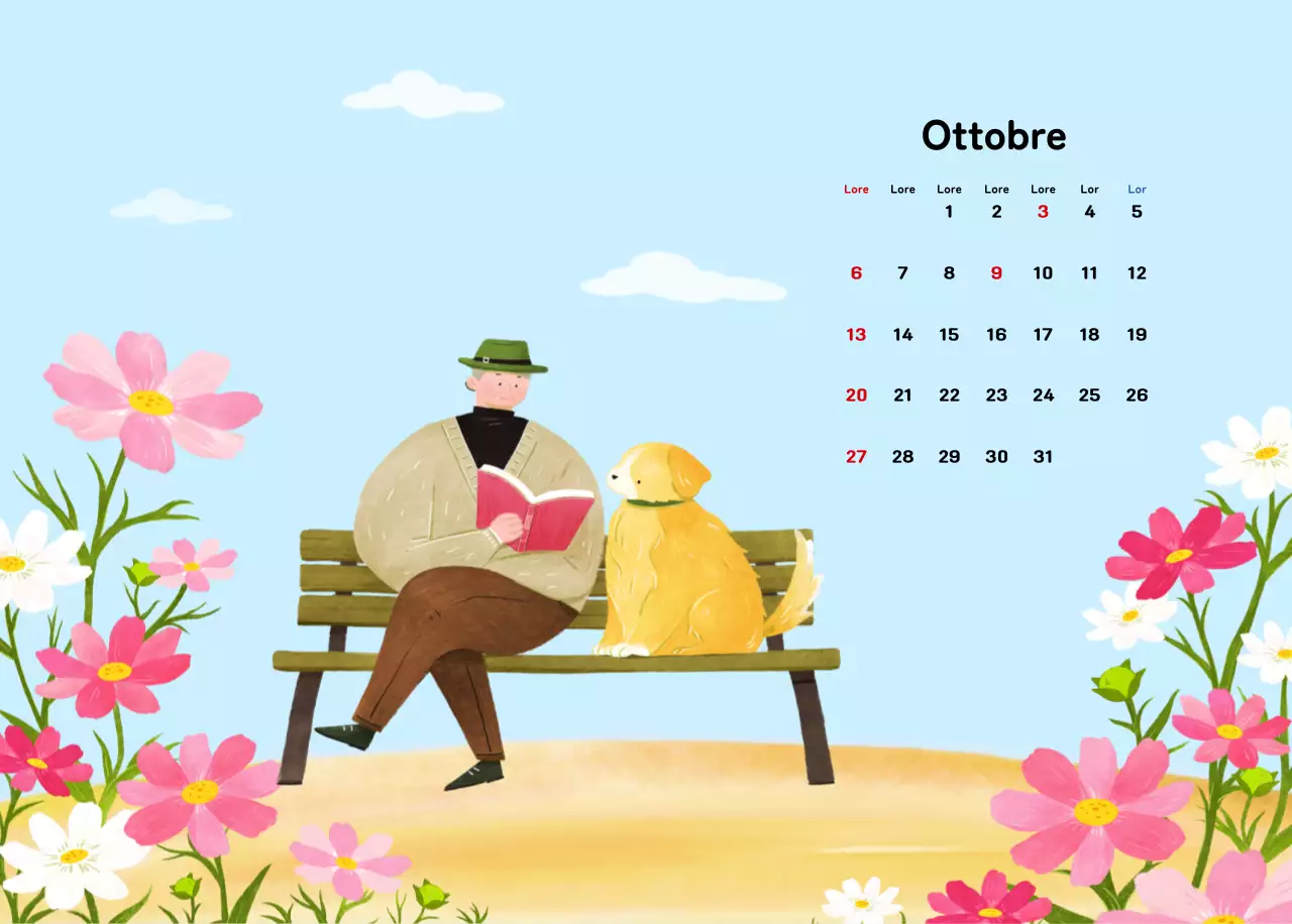 Un calendario di Capodanno caldo e illustrato
