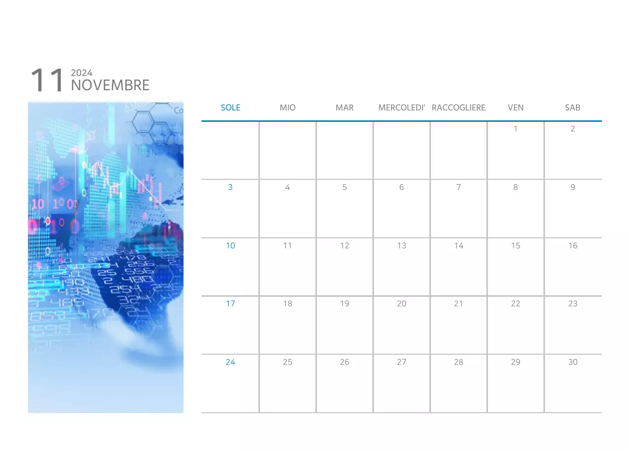 Calendario aziendale da tavolo bianco e semplice