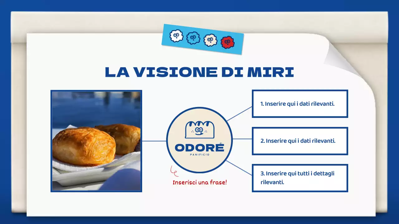 Graziosa cartella per panetteria in blu e marrone