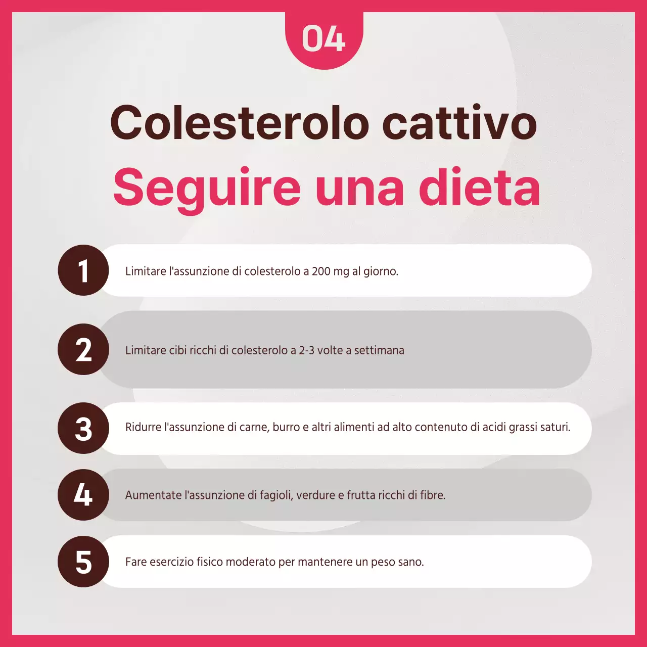 Colesterolo rosa scuro e color menta