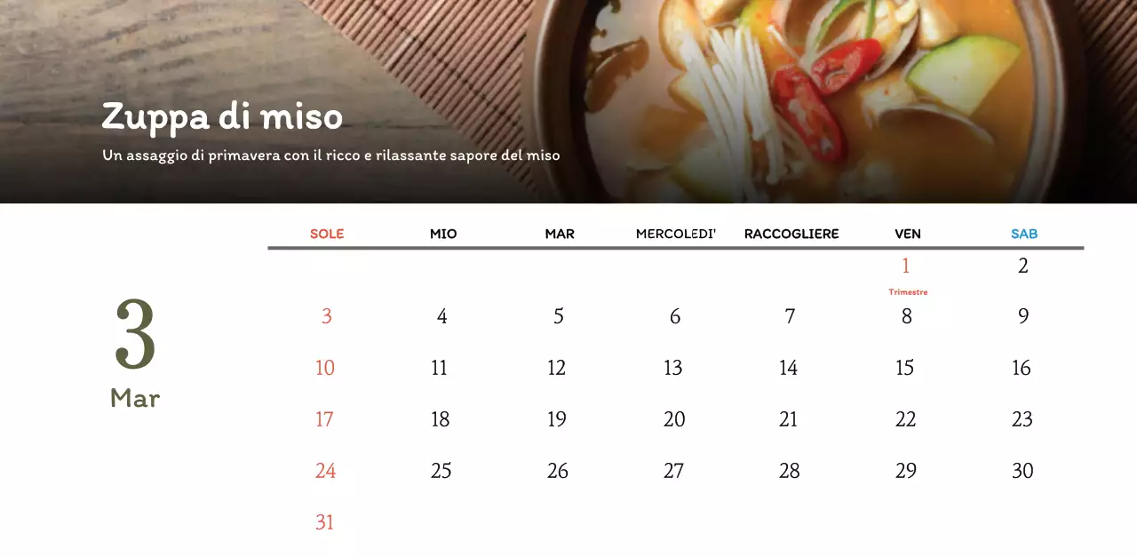 Calendario dei coupon del ristorante coreano tradizionale in beige e marrone
