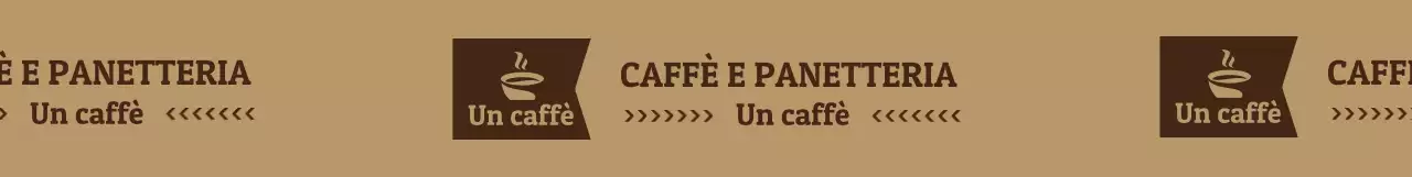 Motivo del logo del caffè in stile semplice in marrone chiaro e marrone