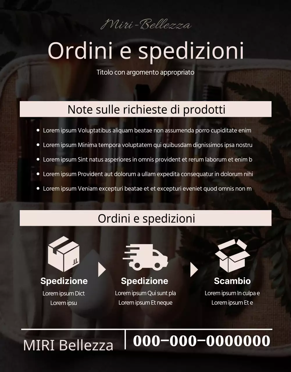 Promuovere spazzole di lusso in nero e beige