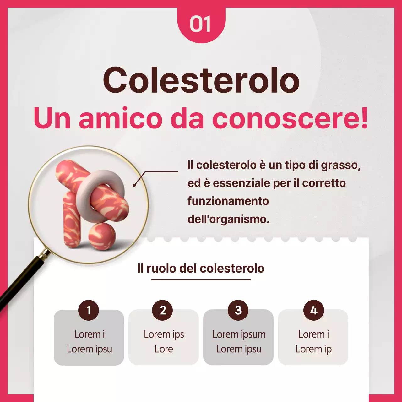 Colesterolo rosa scuro e color menta