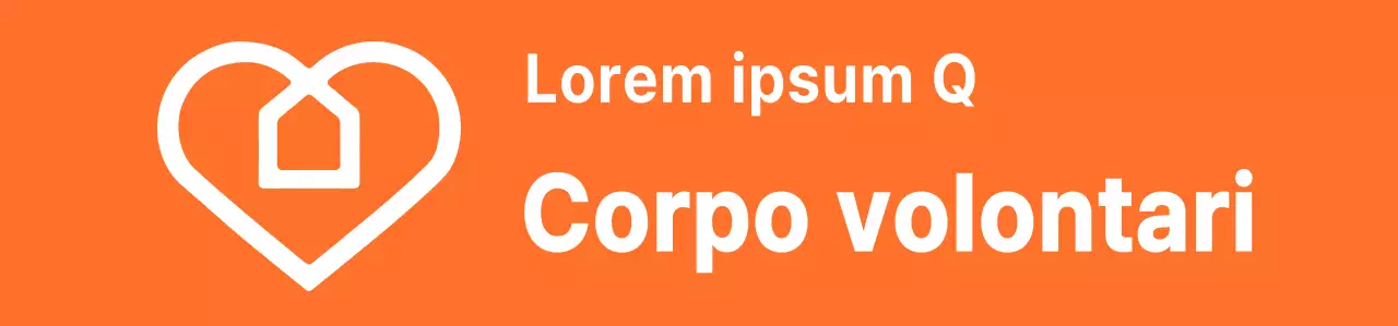 Testo ritmico stile logo in arancione e bianco Organizzazione di volontariato