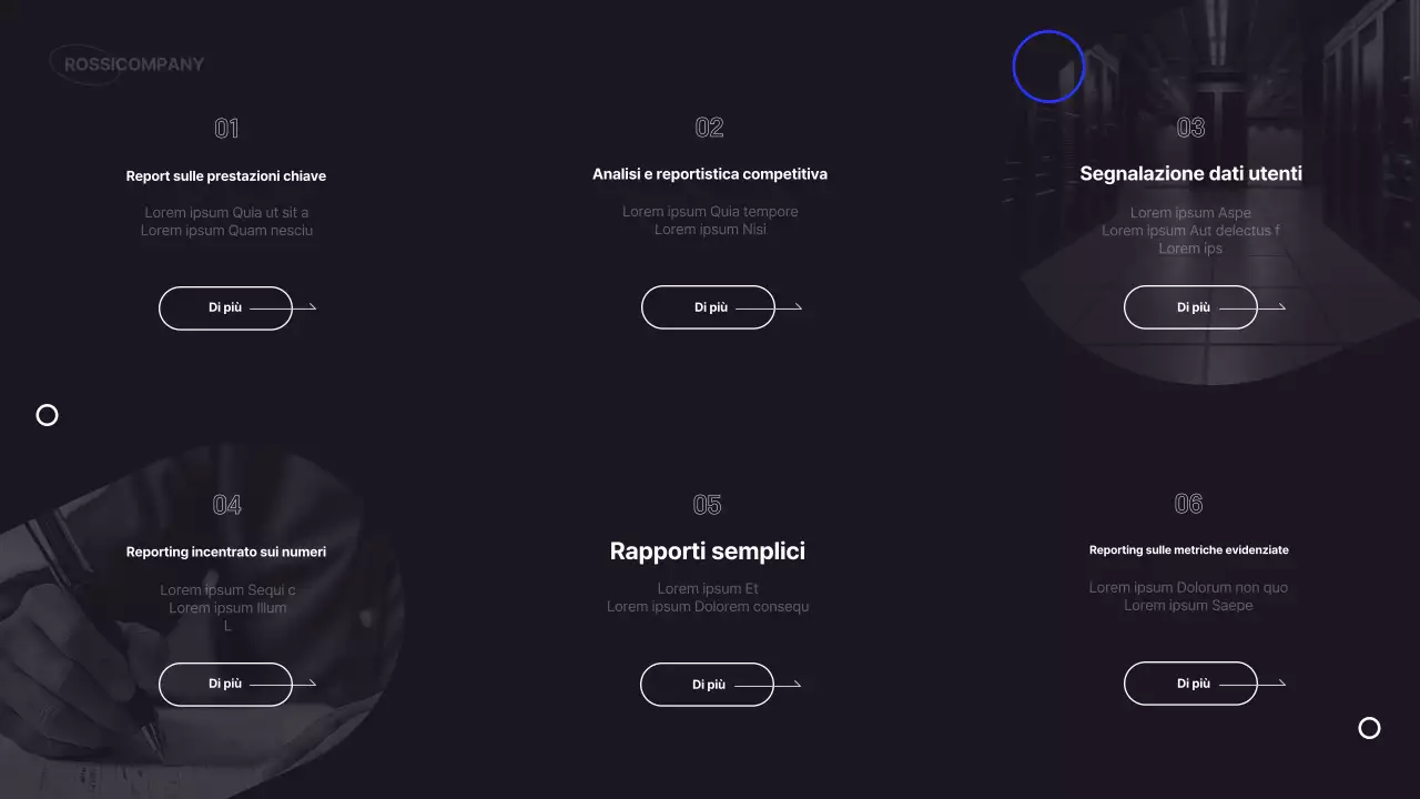 Semplice infografica aziendale in nero e blu