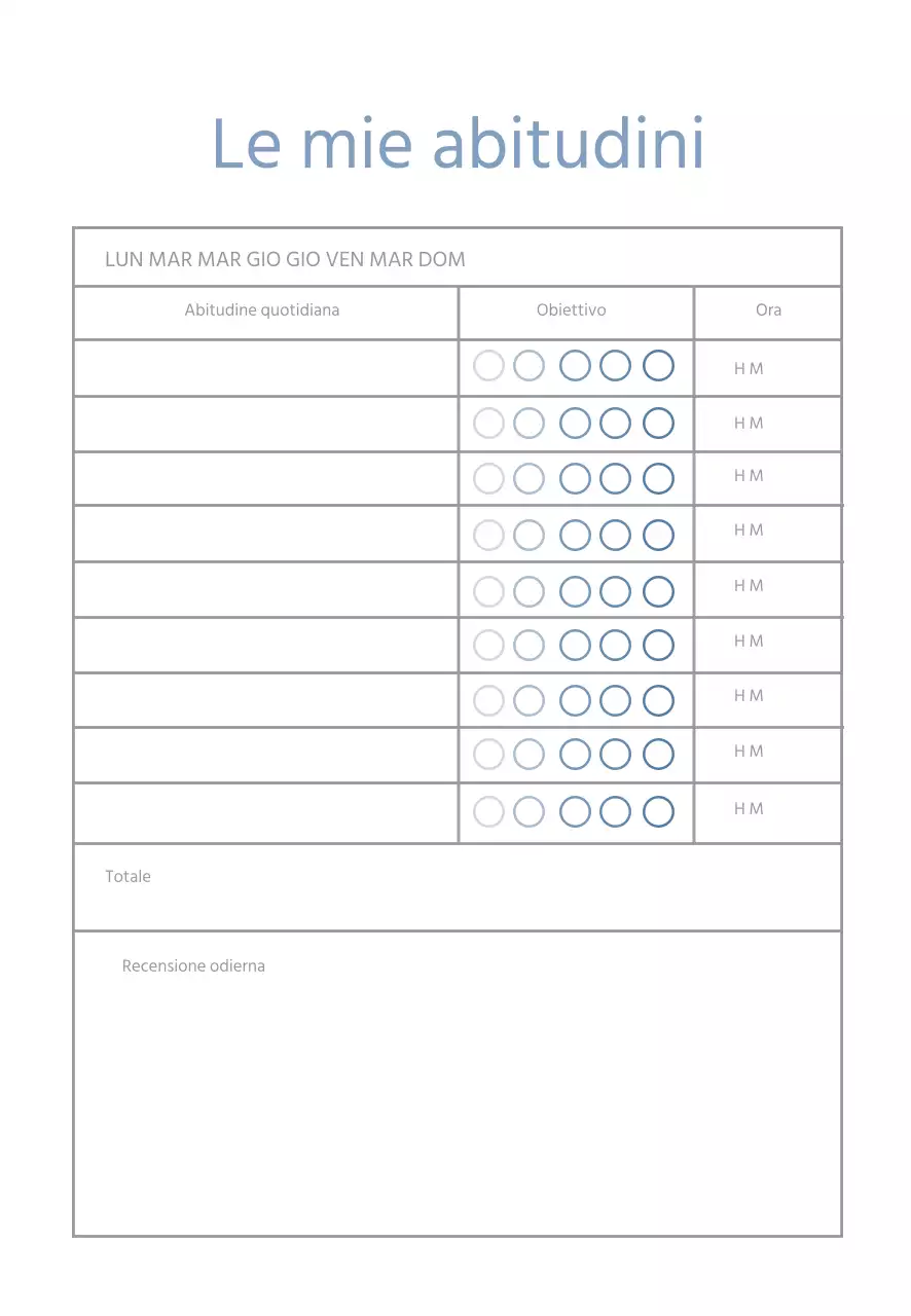 Linee blu Pianificatore semplice