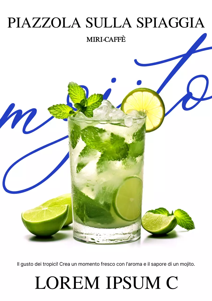 Promuovere una bevanda da caffè pulita e moderna in blu e chartreuse