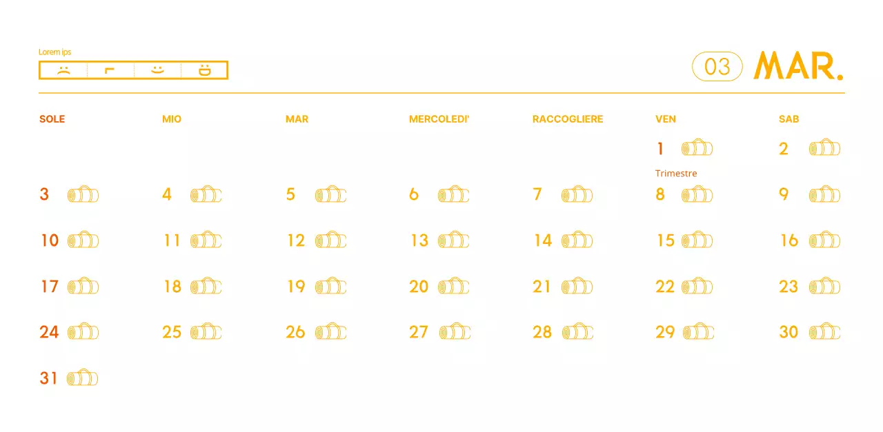 Calendari arancioni da regalare per promuovere il vostro studio di yoga