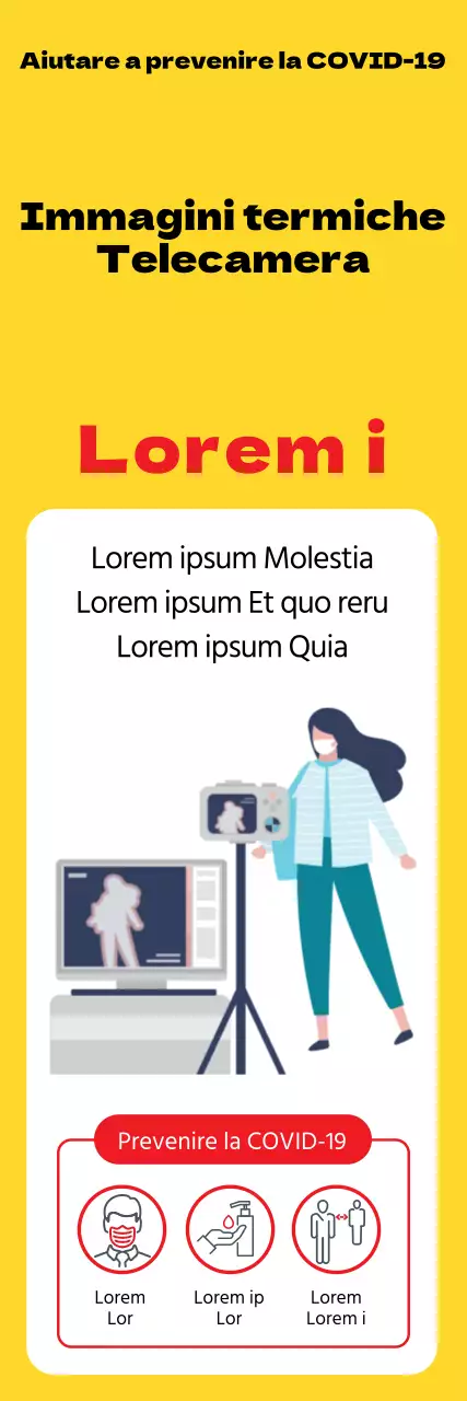 Istruzioni gialle di facile lettura per la misurazione della temperatura