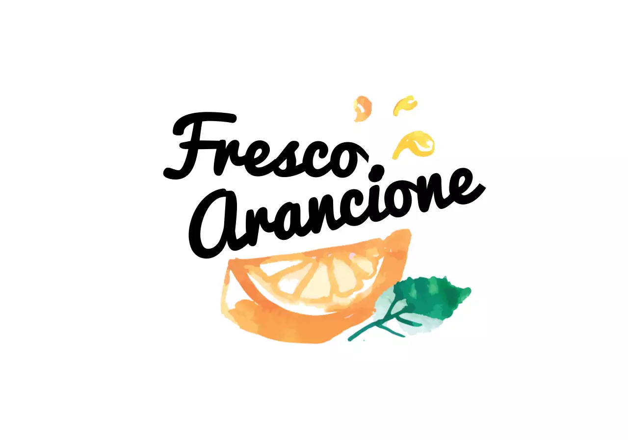 Illustrazione calligrafica arancione