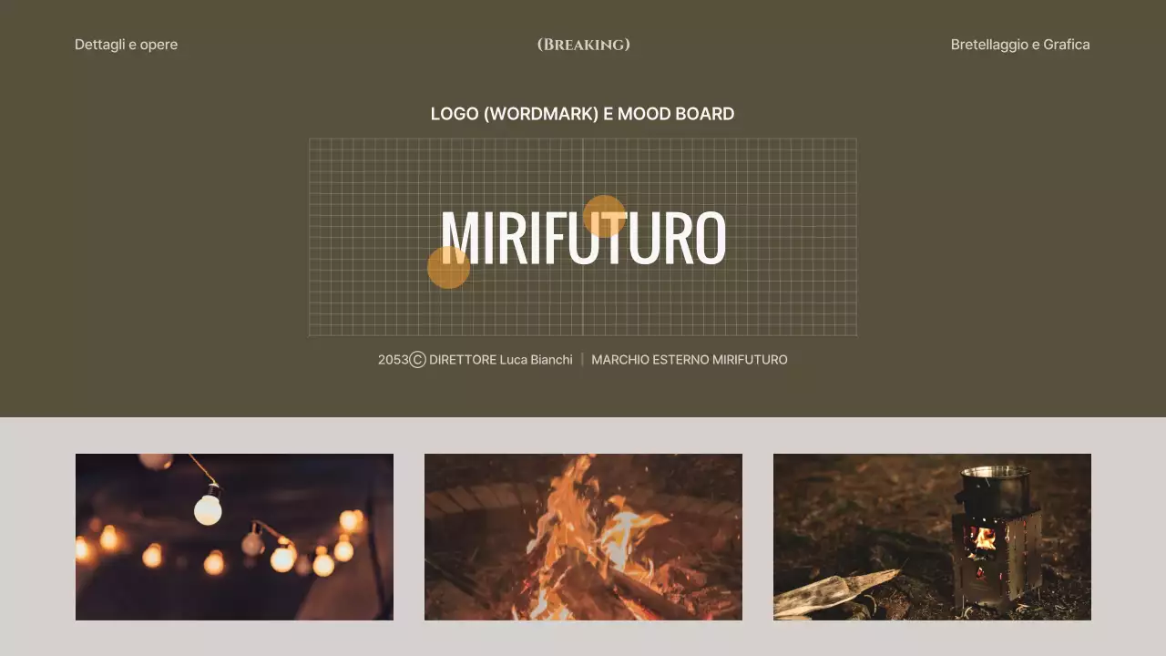 Linee e forme grigie e cachi: portfolio di design concettuale