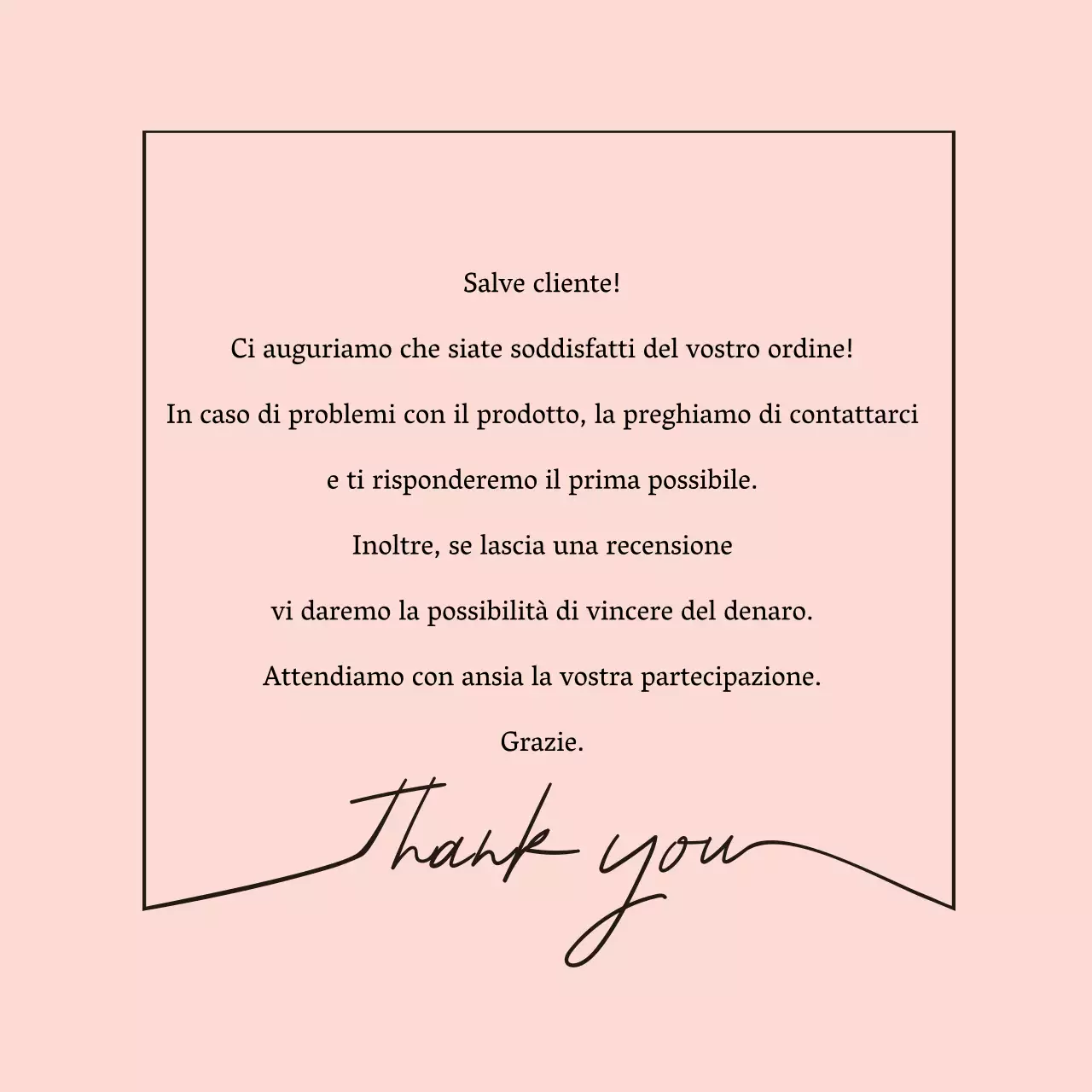 Adesivo di ringraziamento per la spedizione