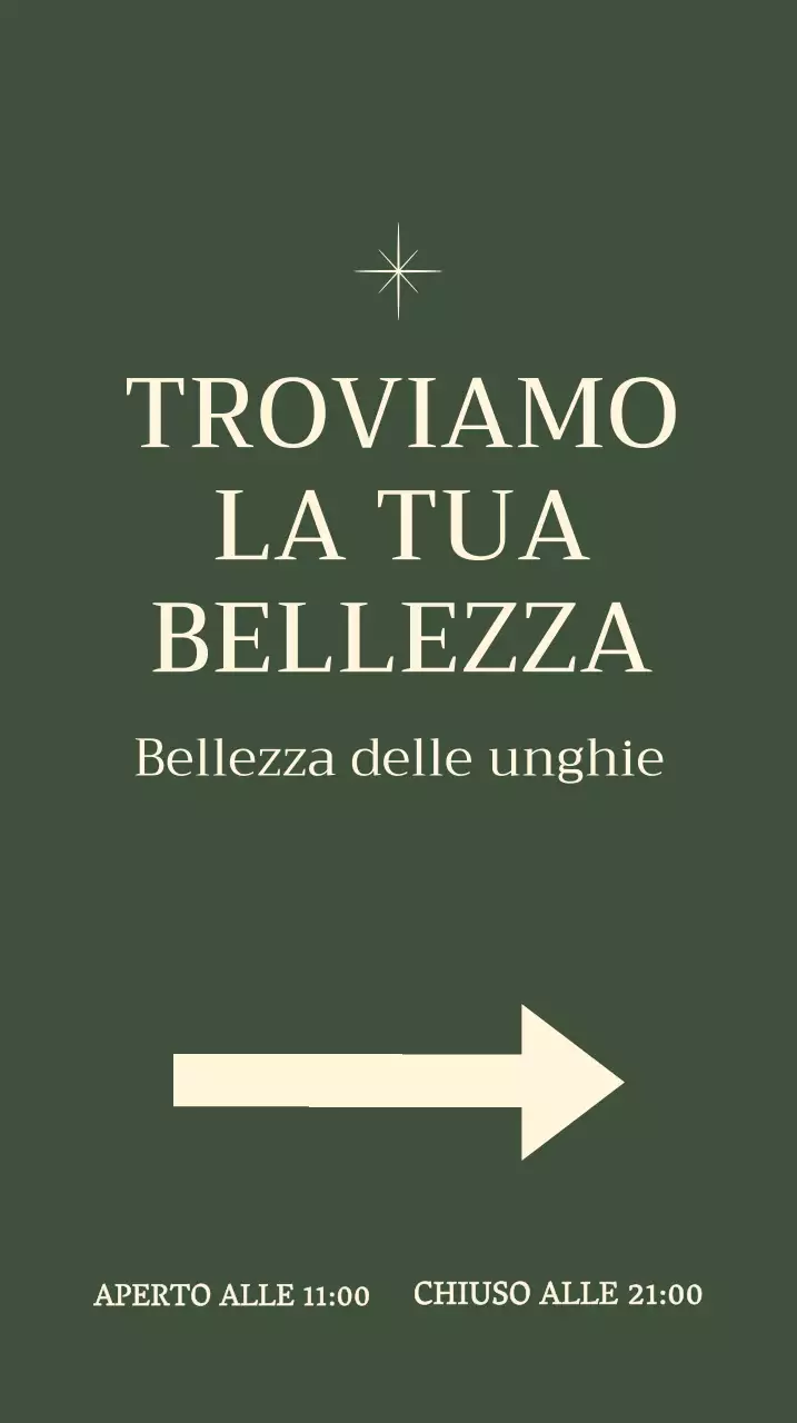 Segno delle unghie con illustrazione di stelle su sfondo verde