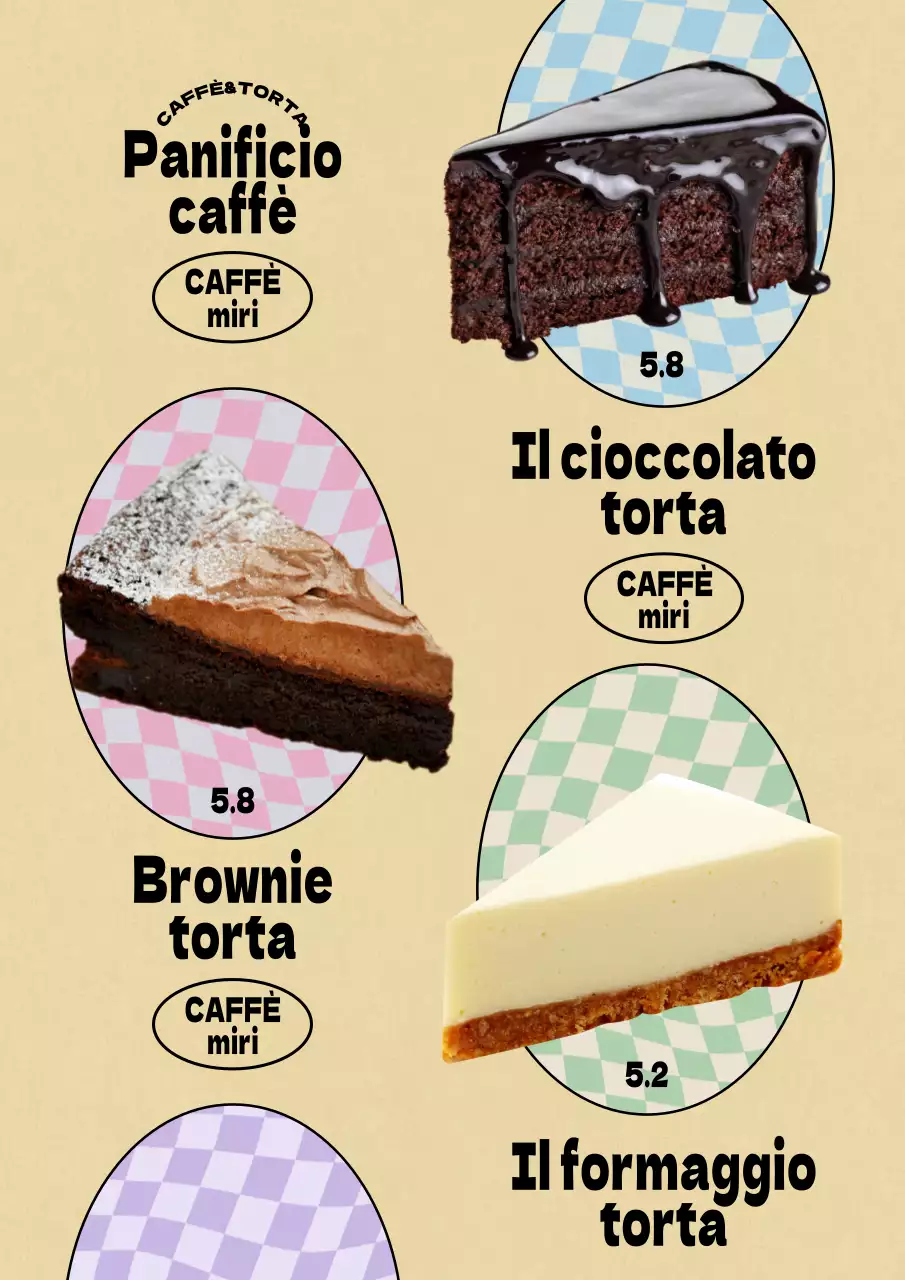 Promuovere un concetto vintage caffè dessert menu su uno sfondo beige