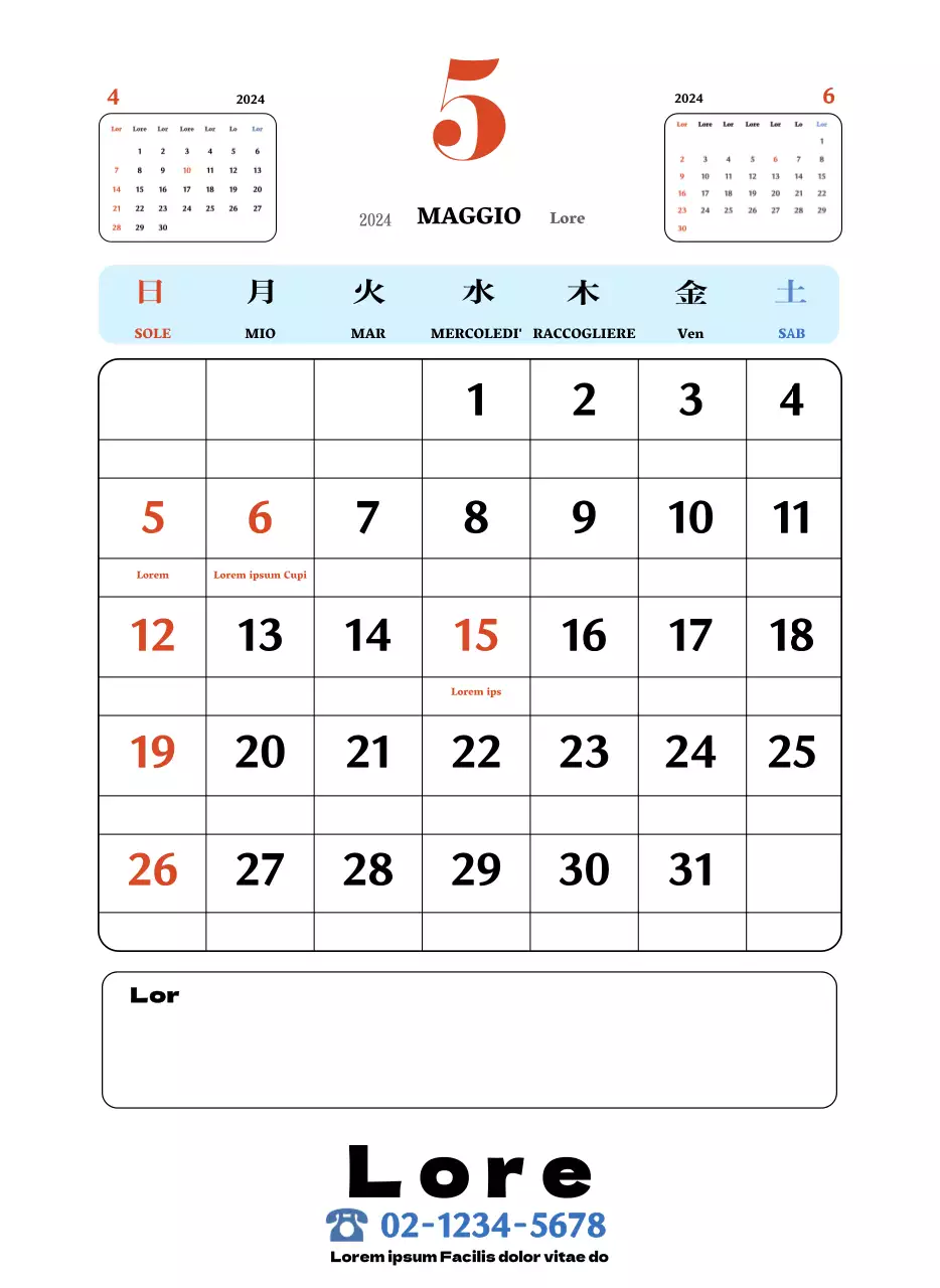 Sottobicchieri retrò rossi e blu calendario della memoria