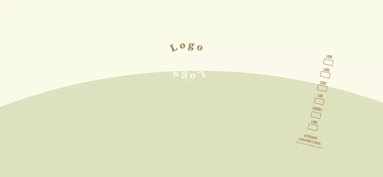 Logotipo di concetto semplice in verde chiaro e giallo chiaro per un caffè