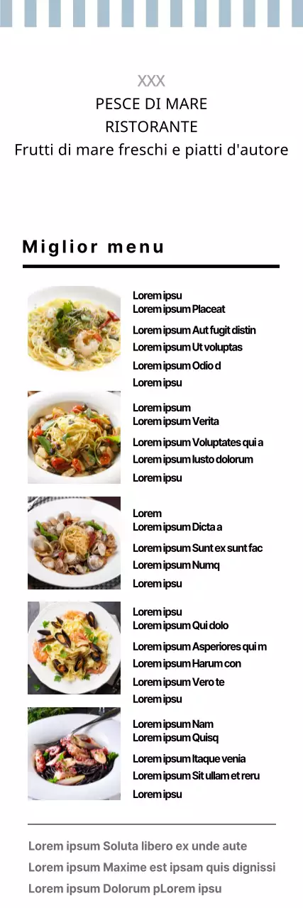 Menu dei ristoranti
