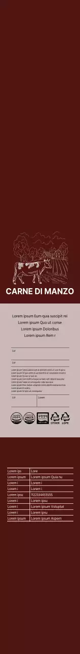 Rotolo di carne di Chuck Eye illustrato rosso d'epoca