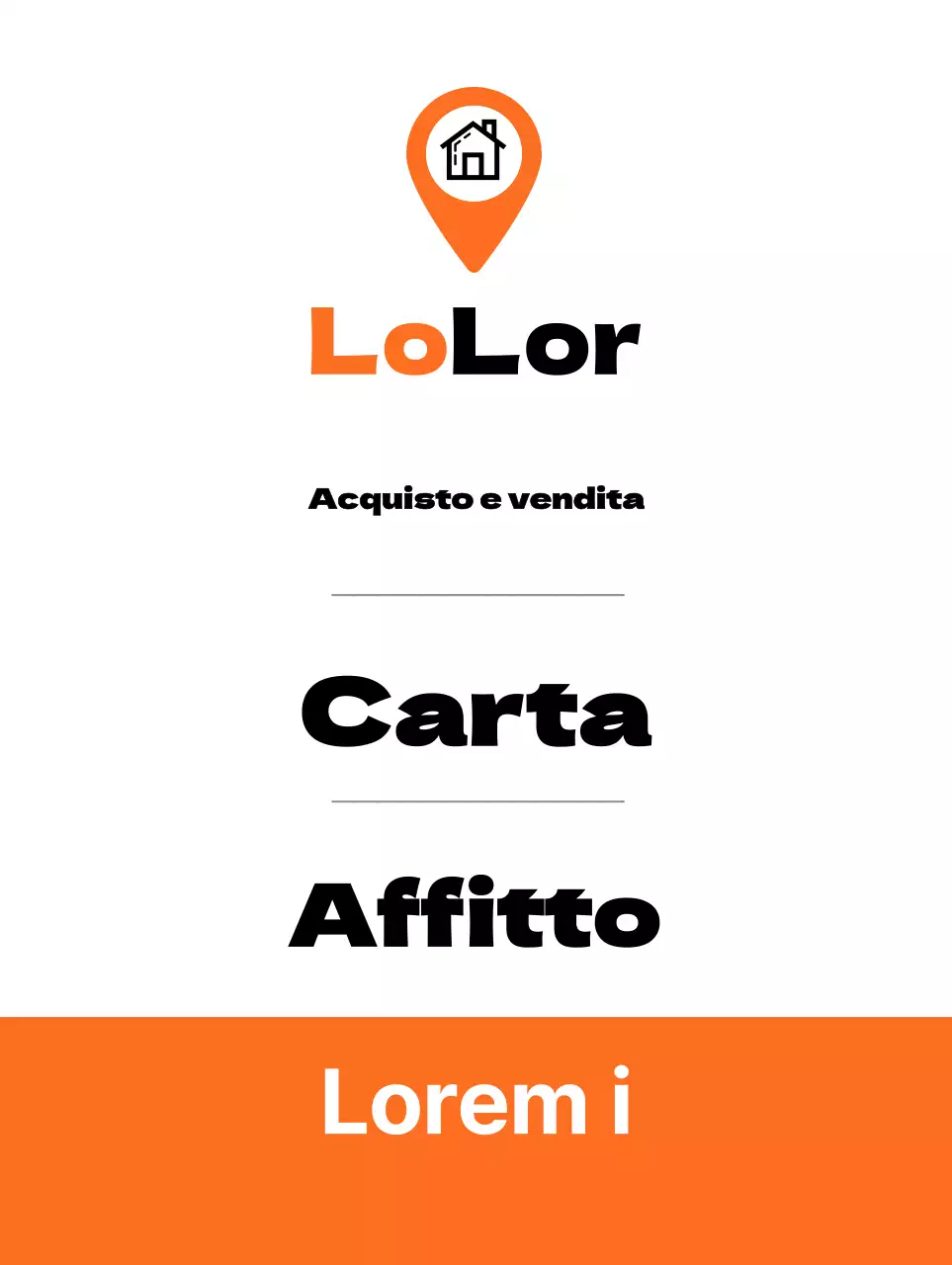 Banner semplice in bianco e arancione