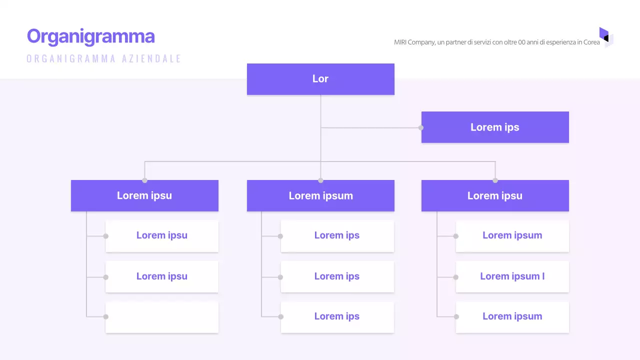 Semplice presentazione aziendale con toni viola