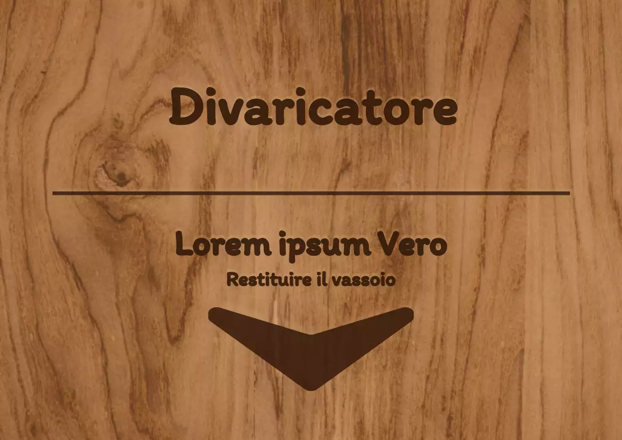 Segnaletica interna della mensa con colori marroncini e un semplice concetto di legno