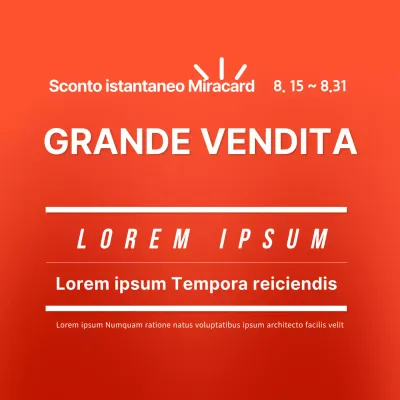 Biglietto semplice grande vendita social media piazza con tipografia arancione