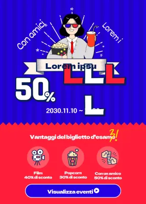 Pop-up di un evento studentesco con sfondo blu