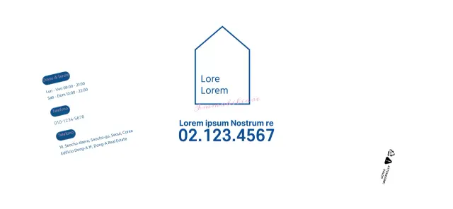 Un concetto semplice, in bianco e blu navy, per mostrare e promuovere la vostra proprietà.