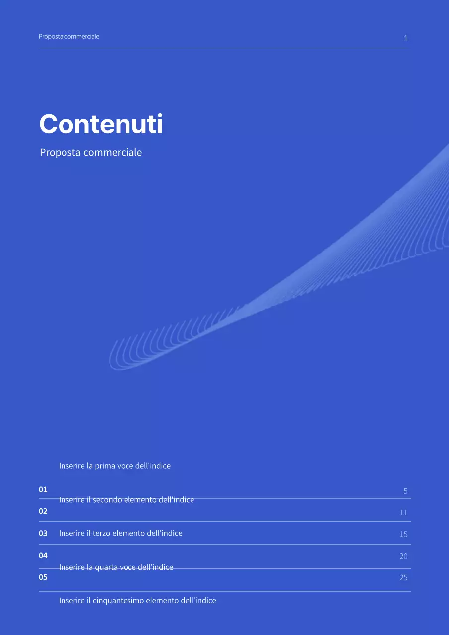 Proposta commerciale di concetto semplice in blu