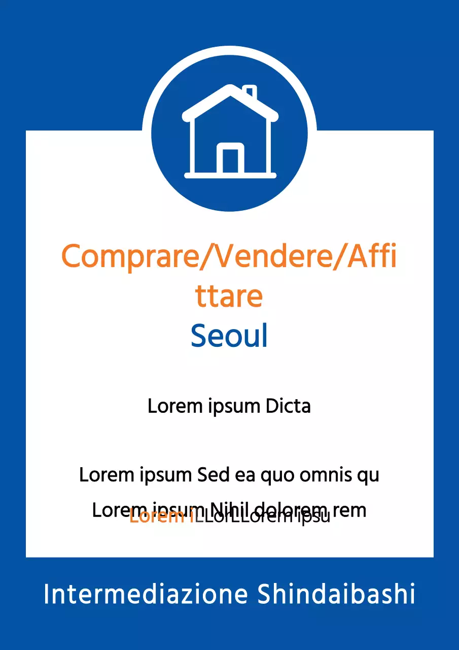 Semplice volantino di proprietà in vendita con sfondo blu