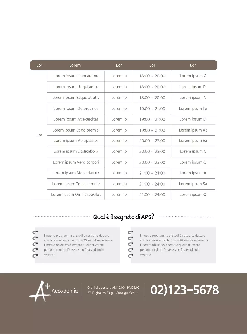 Bianco e marrone, stile pulito per comunicare e promuovere le informazioni SAT