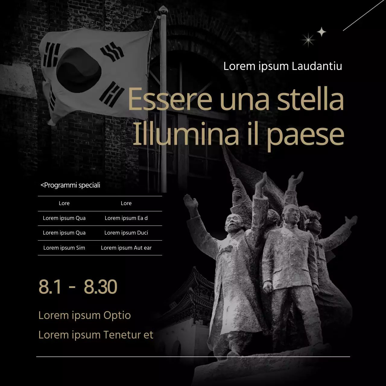 Attivista indipendentista che si è sacrificato per il suo paese Baekbum Kim Gu Festa della Liberazione eroe nazionale indipendenza sacrificio patriota