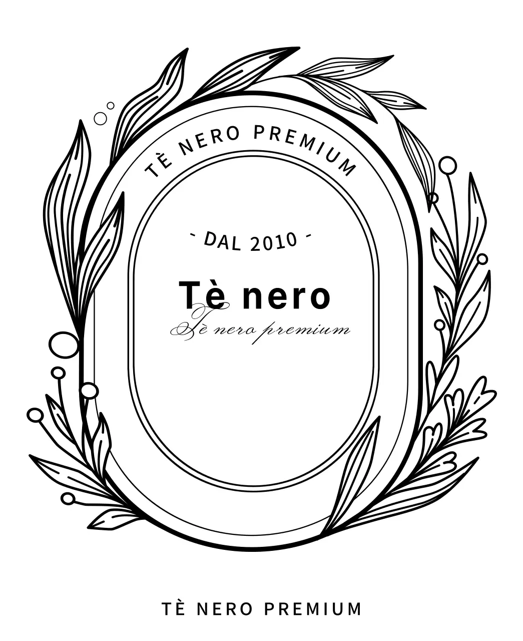 Illustrazione di linea Pacchetto di tè nero