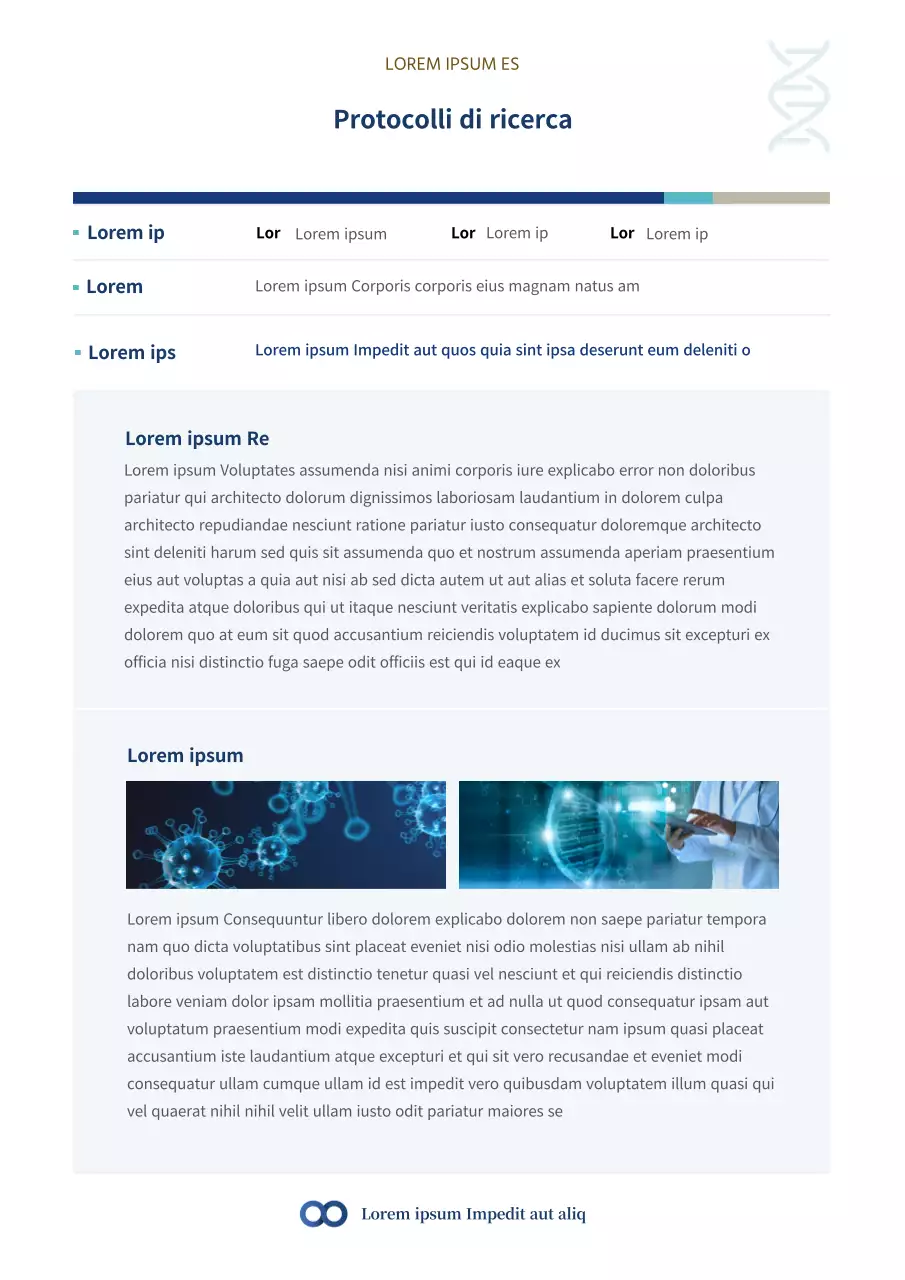 Un semplice protocollo di ricerca in blu e azzurro
