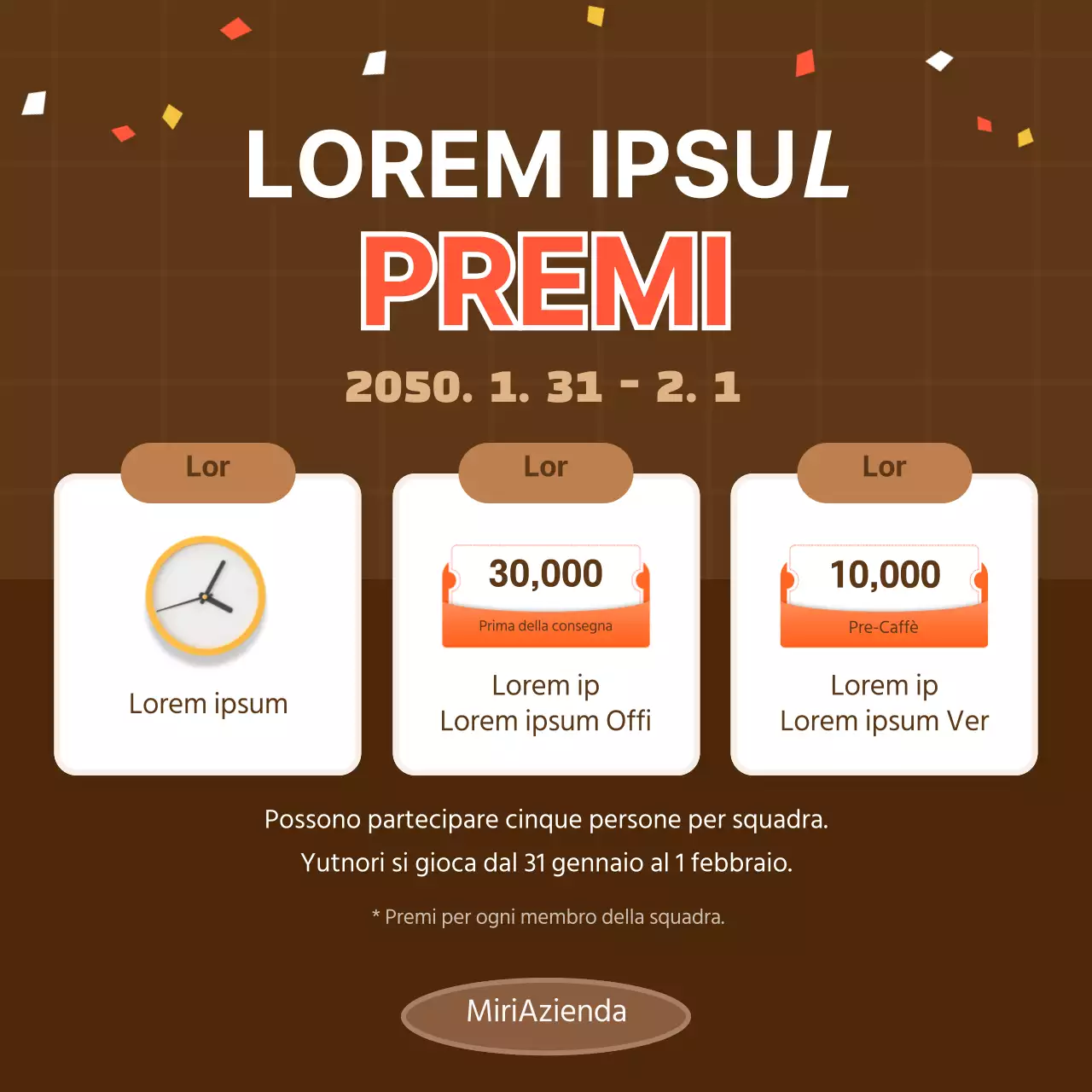 Toni marroni e punte di rosso L'evento interno di Capodanno Athletics Card News