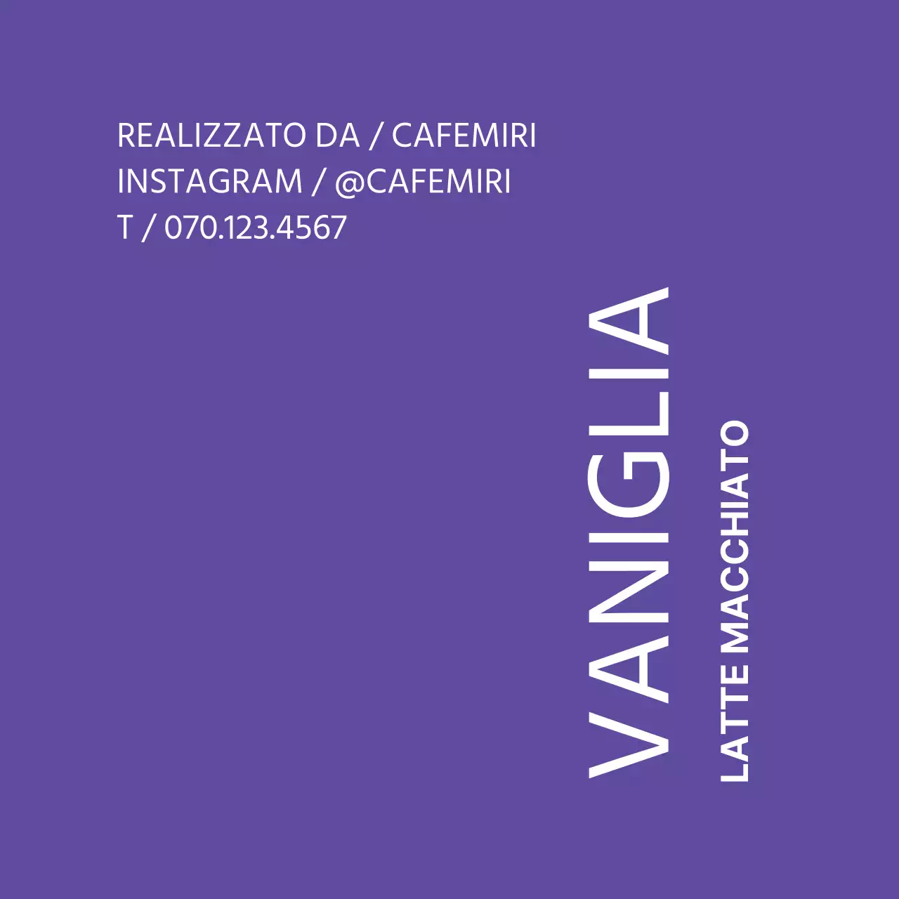 Caffè con testo semplice viola