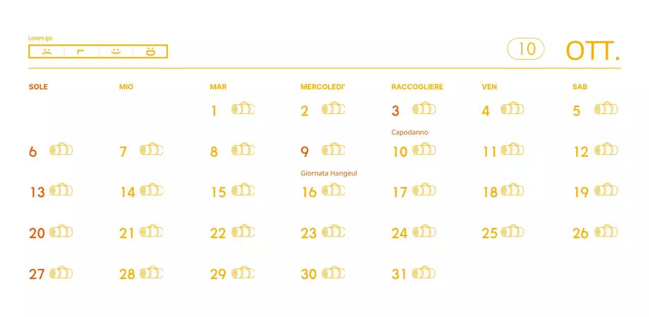 Calendari arancioni da regalare per promuovere il vostro studio di yoga