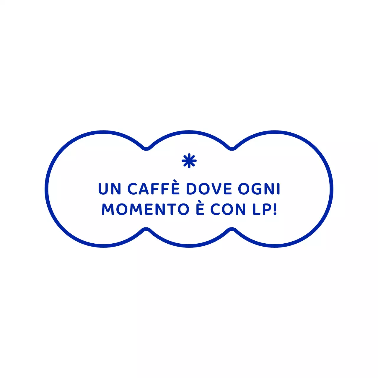 Forme semplici e pulite di nuvole in blu navy abbinate a un testo emotivo per un caffè elegante