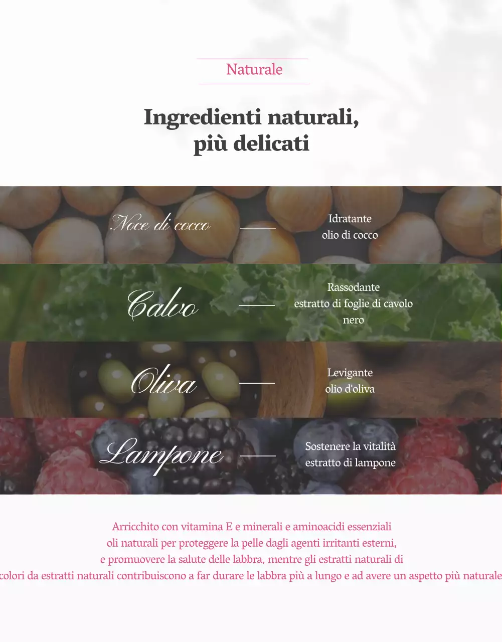 Vi presentiamo un balsamo per labbra pulito ed elegante in bianco e rosa