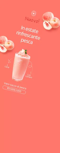 Stile semplice in rosa e bianco per promuovere un menu estivo