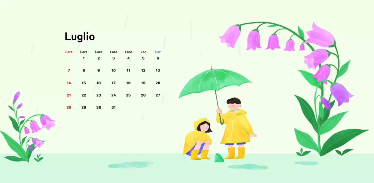 Un calendario di Capodanno caldo e illustrato