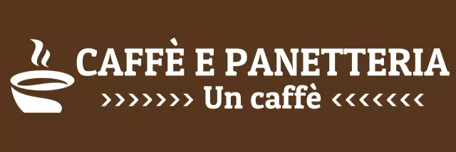 Un design per grembiule a una riga con l'illustrazione di una tazza con caffè e il logo di una panetteria.