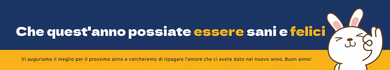 Blu giallo illustrazione carino auguri di buon anno