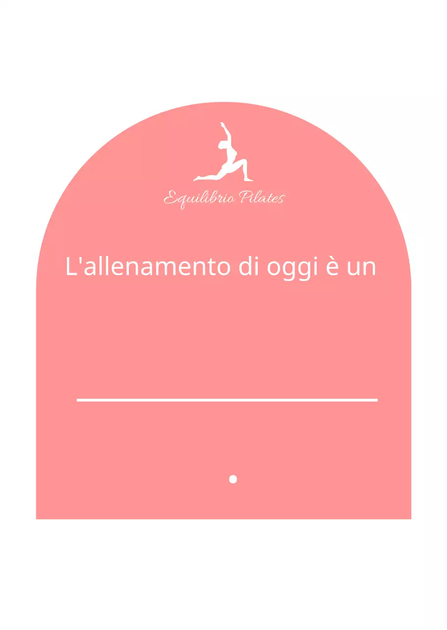Cartelli rosa e bianchi per l'allenamento del giorno