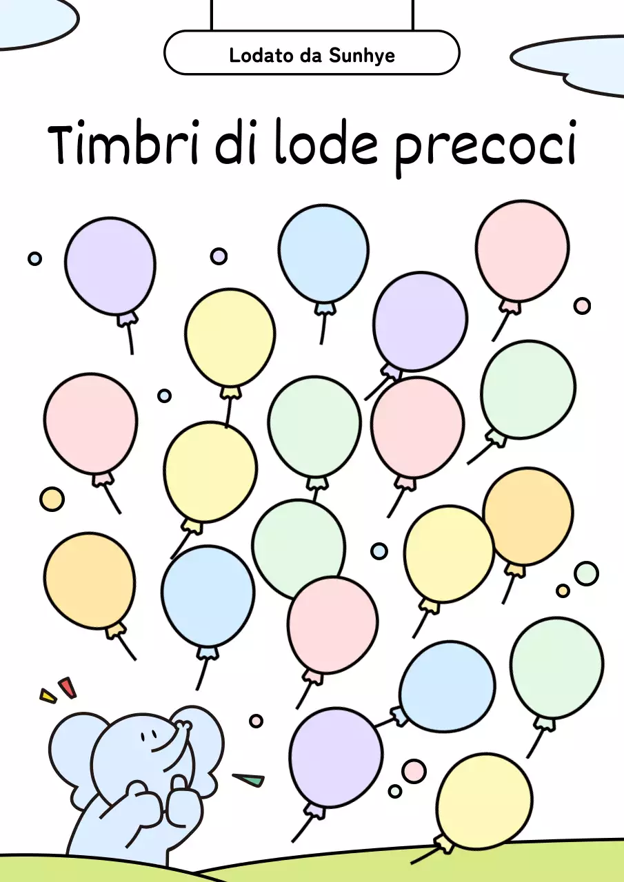 Simpatici timbri omaggio illustrati in tonalità pastello