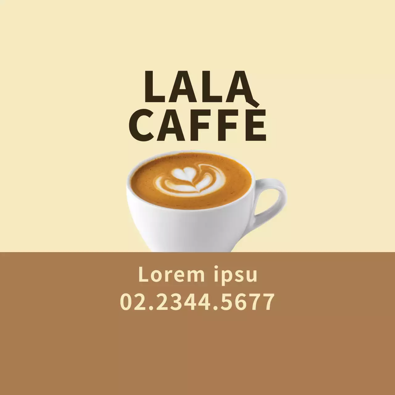 Etichette promozionali ordinate per la consegna del caffè con accenti fotografici gialli