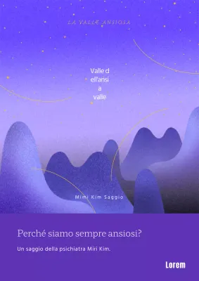 Illustrazione curva saggio personale in viola e giallo