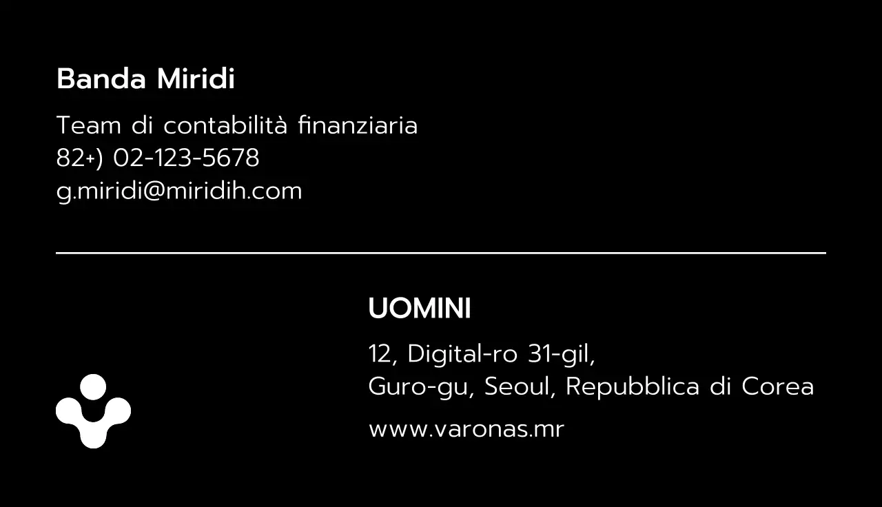 Stile biglietto da visita statico con inversione dei colori